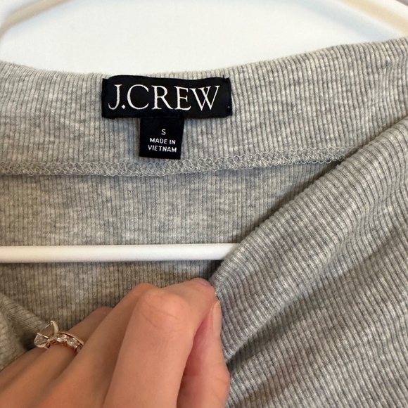 Ribbed Boatneck Grey JCrew Short Sleeve Tee - Picture 3 of 3